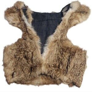 Vintage Rabbit Fur Unfinished Sleeveless Vest